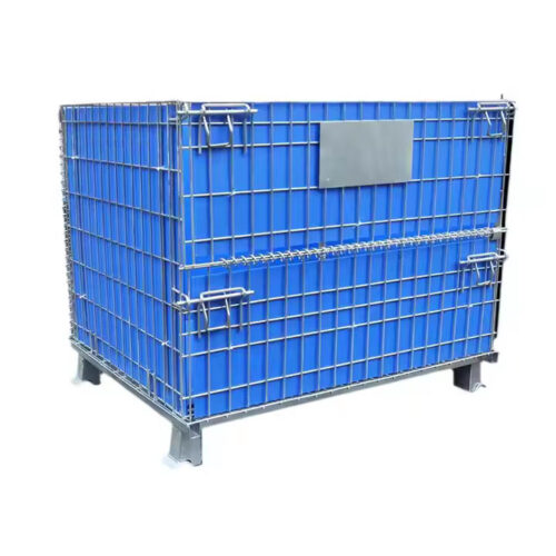 Heavy Duty Warehouse Logistic Stackable Durable Metal Wire Mesh Cage Container